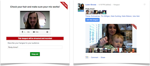 hangouts on air hangouts on air Google+ : les vidéo bulles, de plus en plus au coeur de la stratégie de Google
