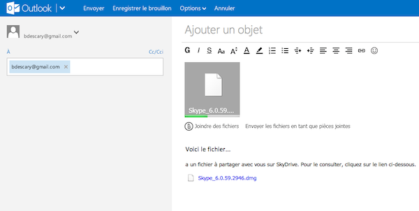 piece jointe outlook hotmail
