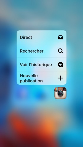 iphone 6S 3D Touch instagram