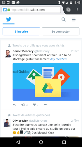page accueil twitter mobile 3