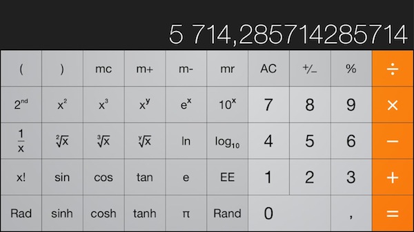 Une calculatrice scientifique sur l'iPhone