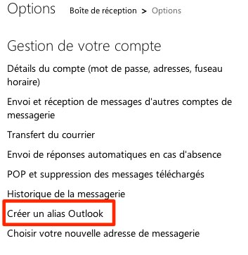 outlook.com alias