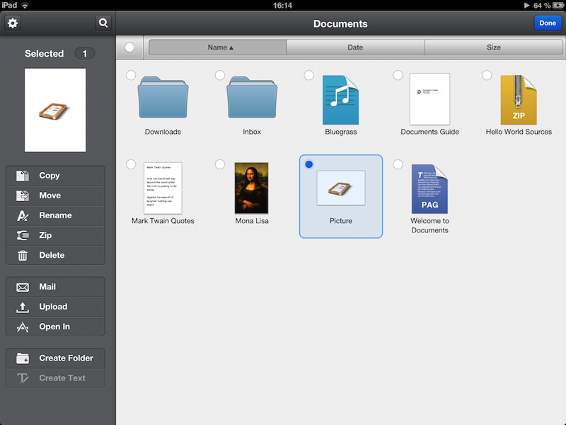 ipad ios interface readdle document descary Readdle Documents, un super gestionnaire de document pour votre iPad