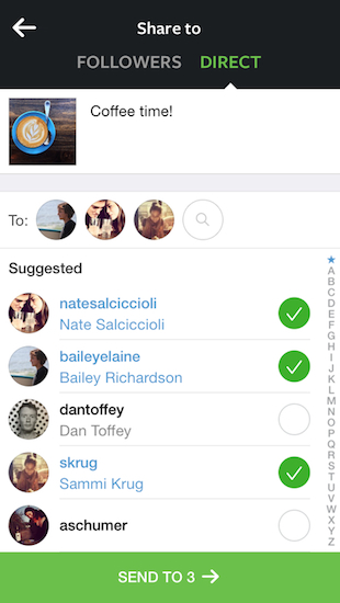 instagram direct messagerie de groupe