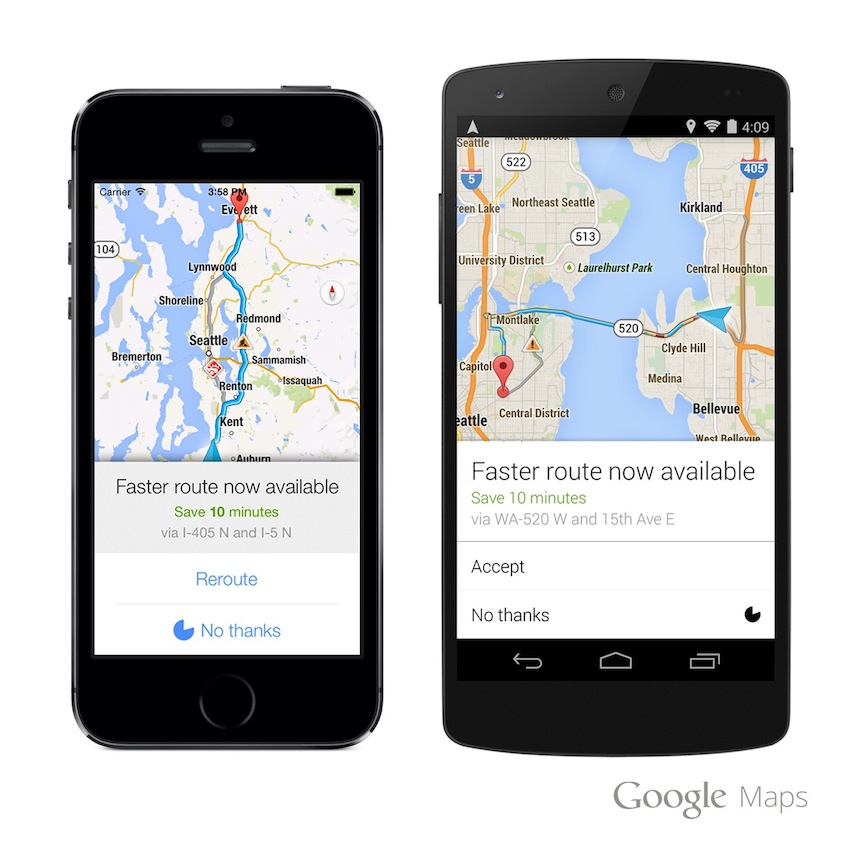 google maps navigation iphone android