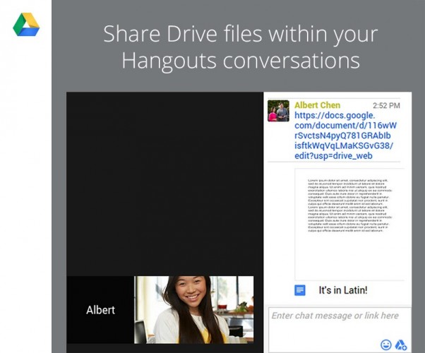 google hangout partage de fichier appel video