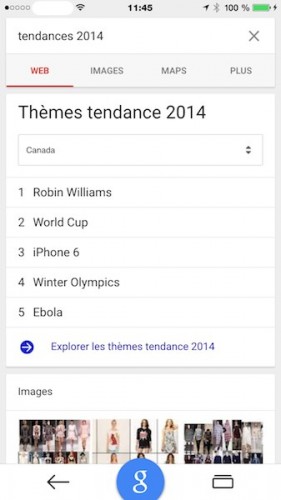 affichez les tendances de recherche sur google en saisissant 2014