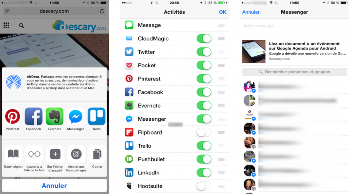 Facebook Messenger extension iphone ipad