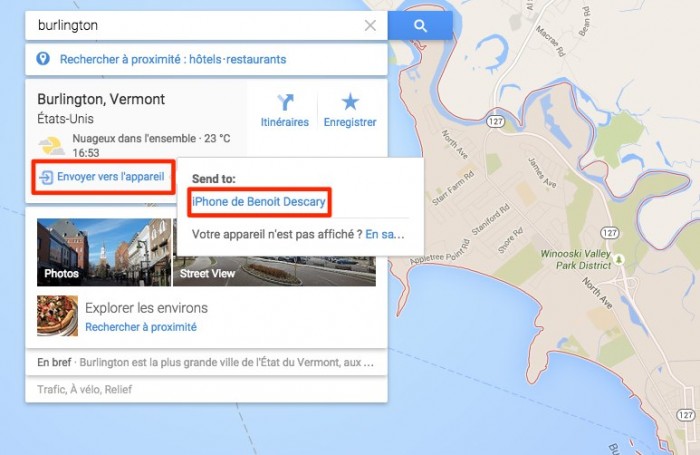 Envoyez vos trajets depuis Google Maps vers votre iPhone