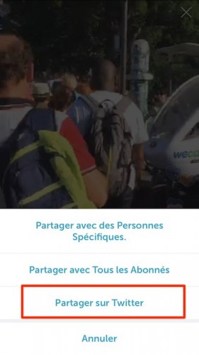 periscope partager diffusion sur twitter