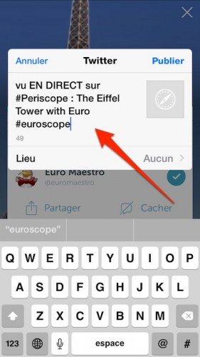 periscope partager diffusions sur twitter 