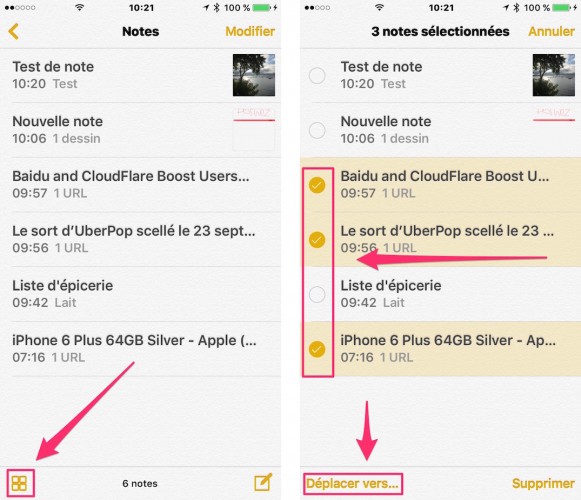ios9 iphone ipad classez vos notes dans des dossiers