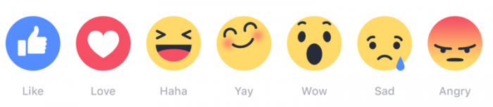 facebook emoji réactions bouton j'aime