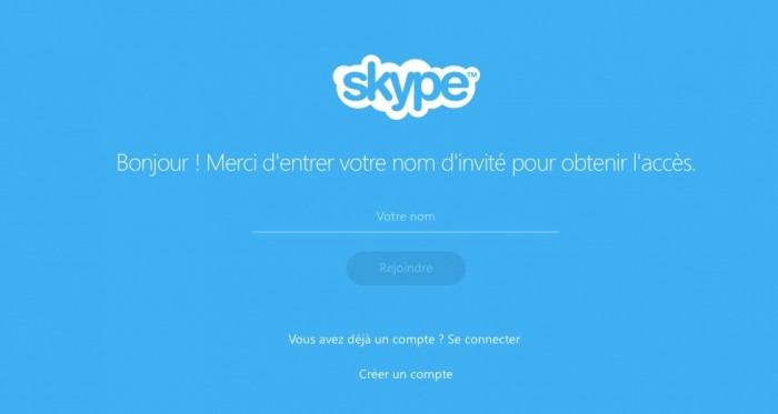 Que doivent faire les participants qui ne possèdent pas de compte Skype? Les participants que vous invitez et qui ne possèdent pas de compte Skype doivent cliquer sur le lien que vous leur avez transmis. Cette action leur fera accéder à la version Web de Skype. Il leur suffira de saisir un pseudonyme pour accéder à l’appel. Pour activer les appels audio et vidéo depuis la version Web, il est nécessaire d’installer le plugin Skype sur le navigateur. L’installation simple et rapide. Le plugin n’est pas nécessaire pour le clavardage de groupe.