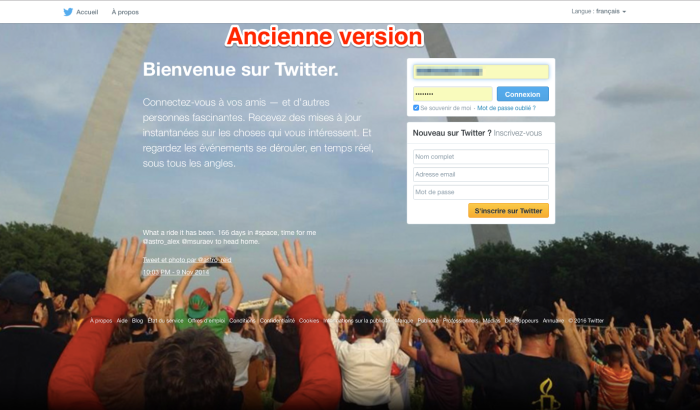 ancienne page accueil twitter